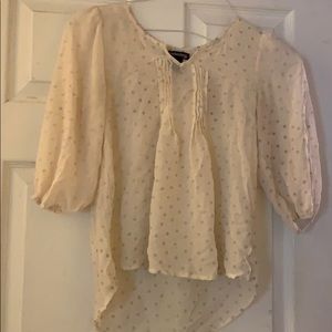 Flower embellished white blouse